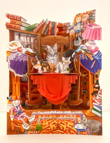 Biglietto auguri gatti - biglietto, 3d